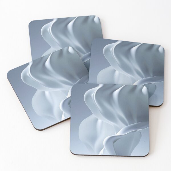 Item preview, Minimalist White Silk Waves Abstract 3D Fabric Flow designed and sold by LYAN-STORE.