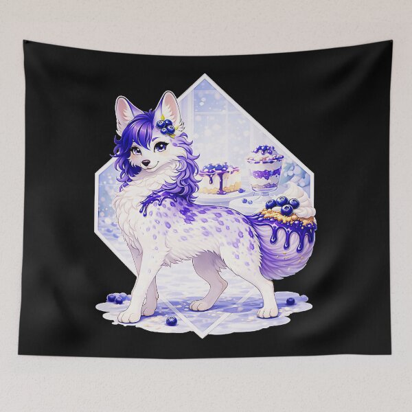 Item preview, Blueberry Dessert Fox Fantasy Creature Sweet Treat designed and sold by CalyZOam99.