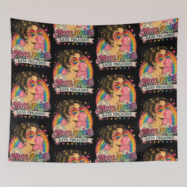 Item preview, More Pride Less Prejudice Retro LGBTQ Rainbow Pride Design designed and sold by thefirstbroo.