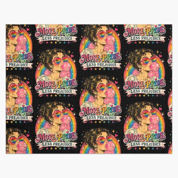 Item preview, More Pride Less Prejudice Retro LGBTQ Rainbow Pride Design designed and sold by thefirstbroo.