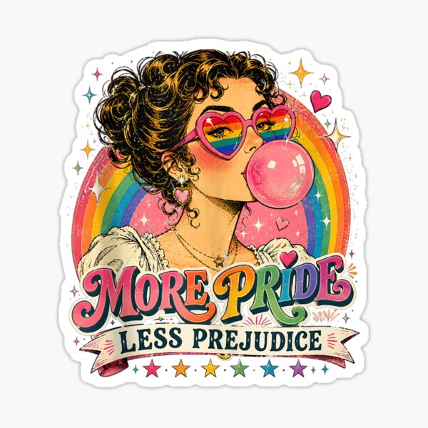 Item preview, More Pride Less Prejudice Retro LGBTQ Rainbow Pride Design designed and sold by thefirstbroo.