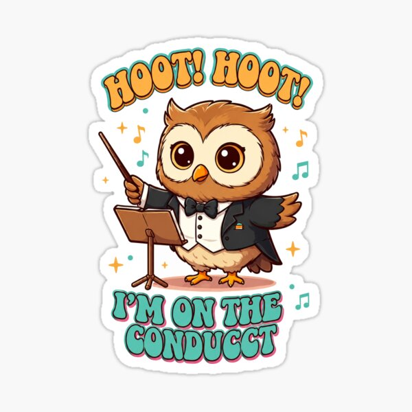 Item preview, Cute Owl Music Conductor designed and sold by Purrfect Harmony Gifts.