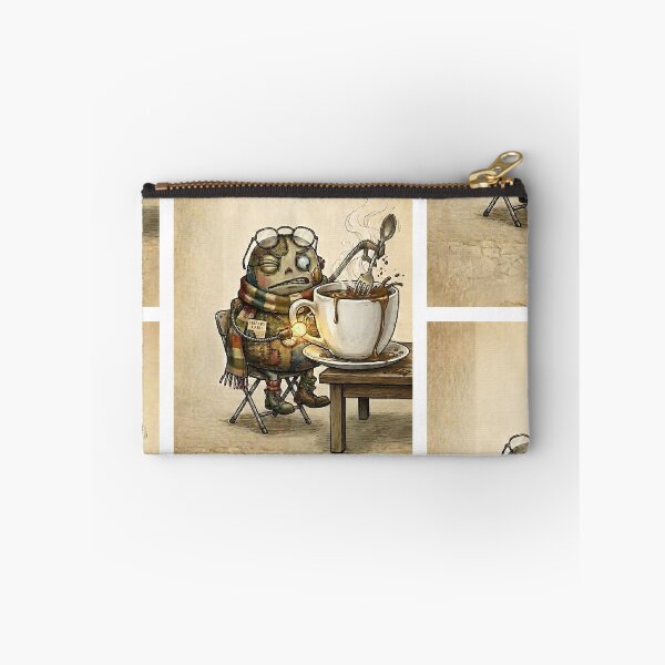 Item preview, Fred Tries to Drink Coffee | Quirky Steampunk Robot Art | Whimsical Cafe and Kitchen Illustration designed and sold by SergioMiklos.