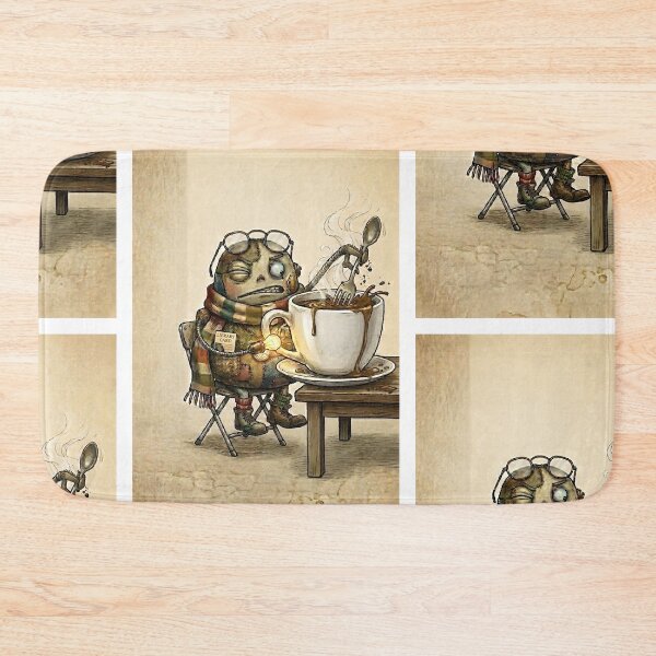 Item preview, Fred Tries to Drink Coffee | Quirky Steampunk Robot Art | Whimsical Cafe and Kitchen Illustration designed and sold by SergioMiklos.