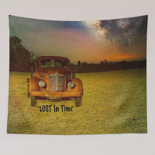 Item preview, Old Rustic Red Truck is Lost In Time under the stars designed and sold by ncNatureVisions.