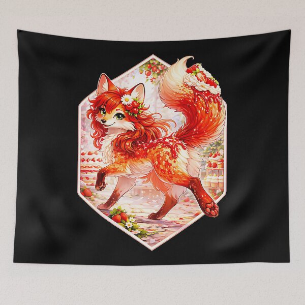 Item preview, Strawberry Dessert Fox Cute Fantasy Animal designed and sold by CalyZOam99.