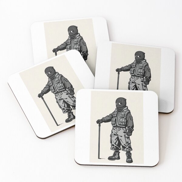 Item preview, Fashion - Man in Gray Puffer Vest Balaclava Cargo Streetwear Anime Variant 2 designed and sold by AnimeShin.