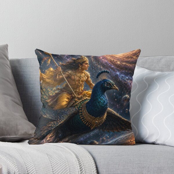 Item preview, Ganesha Wisdom Series: Kartikeya Crossing Infinite Galaxies | Cosmic Journey of Murugan | Celestial Mythology Art designed and sold by Homyar.
