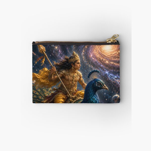 Item preview, Ganesha Wisdom Series: Kartikeya Crossing Infinite Galaxies | Cosmic Journey of Murugan | Celestial Mythology Art designed and sold by Homyar.