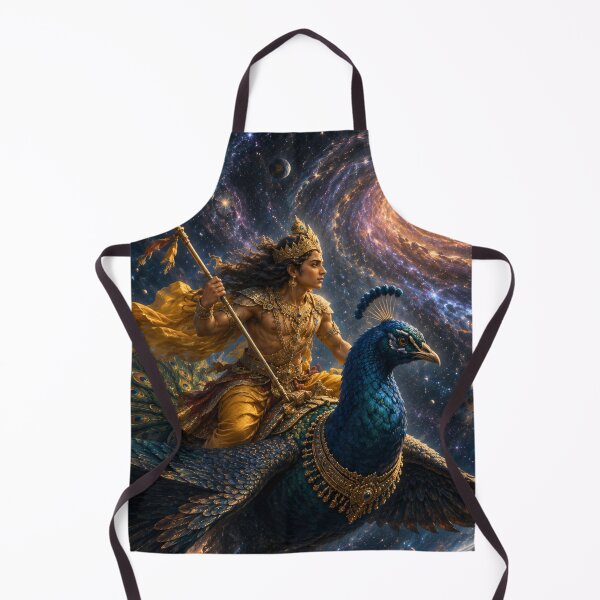 Item preview, Ganesha Wisdom Series: Kartikeya Crossing Infinite Galaxies | Cosmic Journey of Murugan | Celestial Mythology Art designed and sold by Homyar.