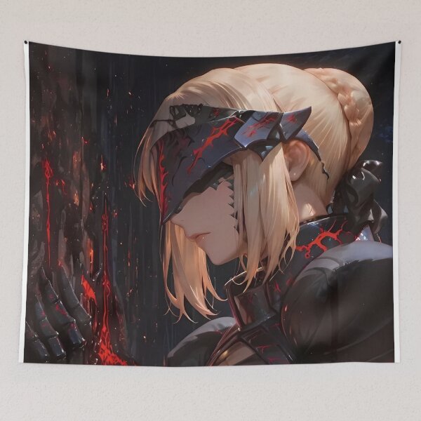 Item preview, Dark Armored Anime Knight Girl | Crimson Fantasy Warrior Aesthetic Art designed and sold by Dyan4.