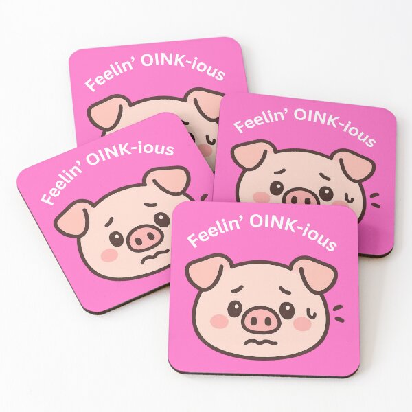 Item preview, Cute Anxious Pig [Rectangular Edition] designed and sold by Social Signals.