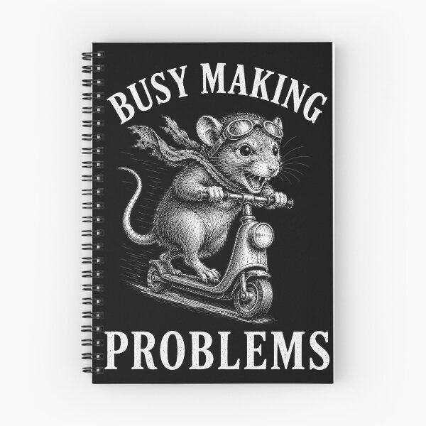 Item preview, Busy Making Problems – Chaotic Mouse on Scooter Vintage Meme Shirt designed and sold by Lichtisign.
