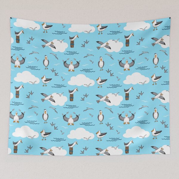 Item preview, Cute Seagulls Pattern designed and sold by HotHibiscus.