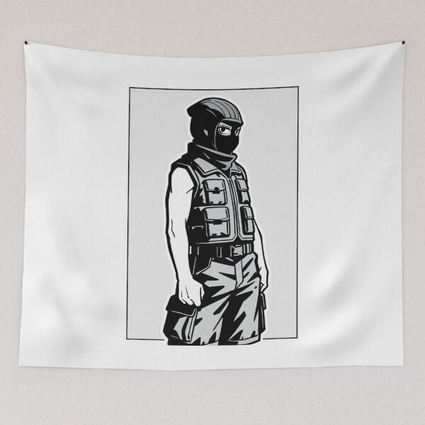 Item preview, Fashion - Man in Gray Puffer Vest Balaclava Cargo Streetwear Anime Variant 3 designed and sold by AnimeShin.