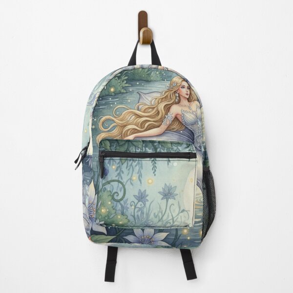 Item preview, Moonlit Lilywater Enchantress – Celestial Watercolor Fairy Garden Illustration designed and sold by Oonward2021.