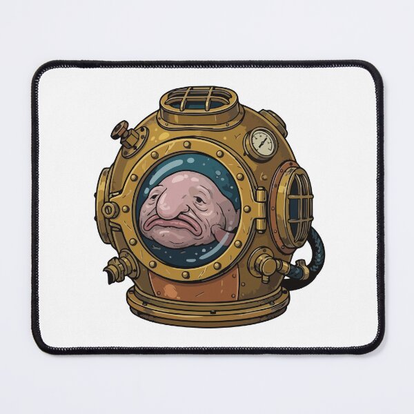 Item preview, Sad Blobfish Vintage Deep Sea Diving Helmet designed and sold by ArcApparel2020.