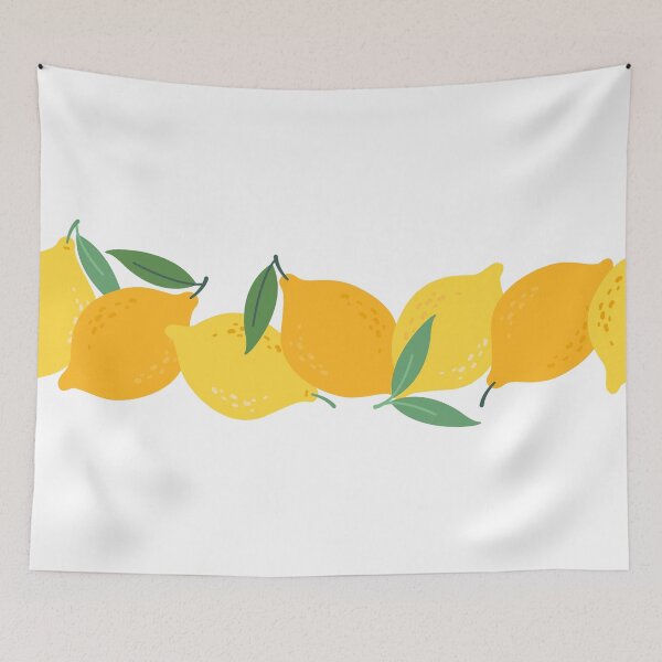 Item preview, Yellow lemons and green leaves border seamless pattern designed and sold by CHERRY--SHOP.