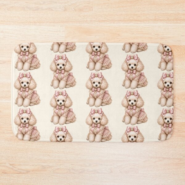 Item preview, Adorable Coquette Poodle Wearing Pink Lace Dress and Pearl Bows designed and sold by looplandger.