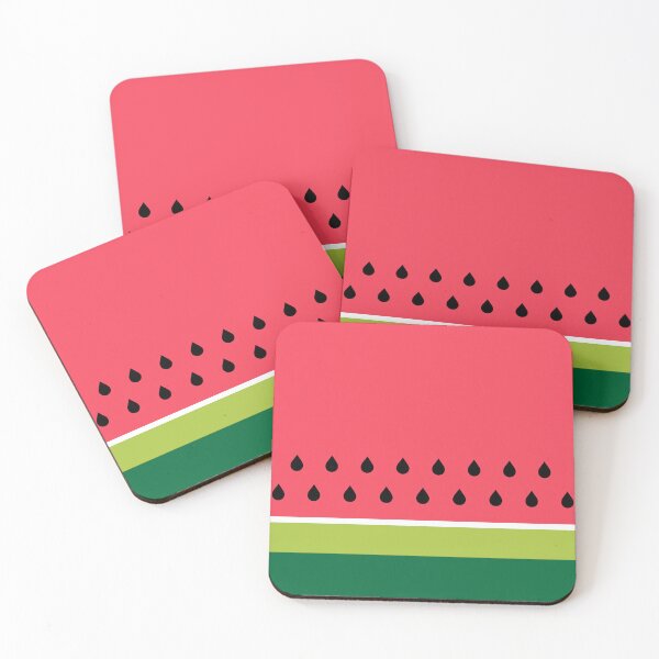 Item preview, Coral Pink Green Summer Watermelon Fruit Stripes designed and sold by HotHibiscus.