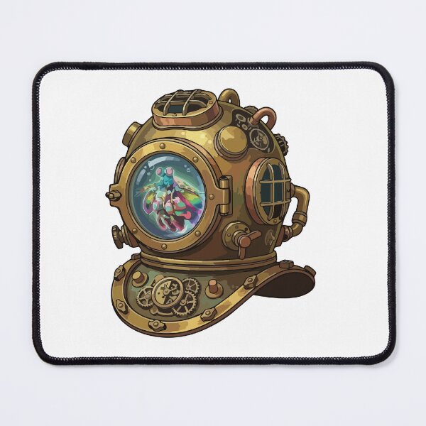 Item preview, Rainbow Mantis Shrimp Steampunk Diving Helmet designed and sold by ArcApparel2020.