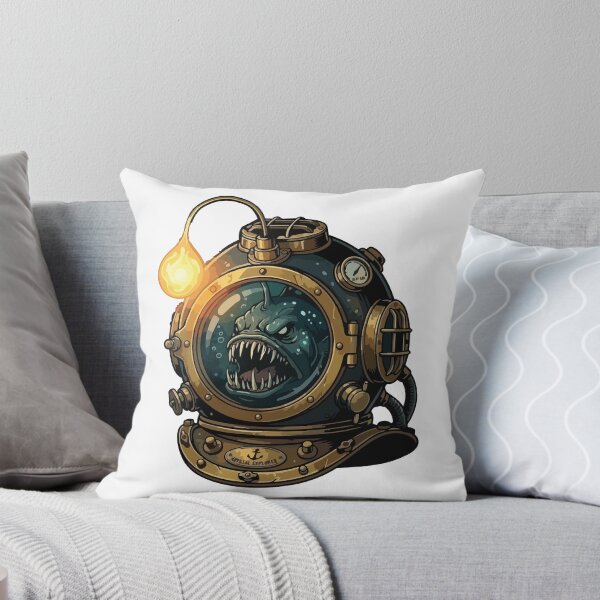 Item preview, Bioluminescent Anglerfish Antique Deep Diving Helmet designed and sold by ArcApparel2020.