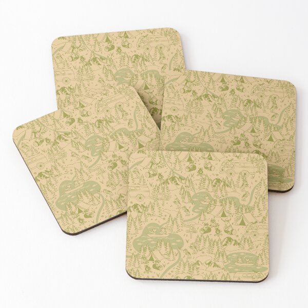 Item preview, Forest Camping Map Seamless Line Drawing Pattern  designed and sold by Melissa Plugge-Dekker.
