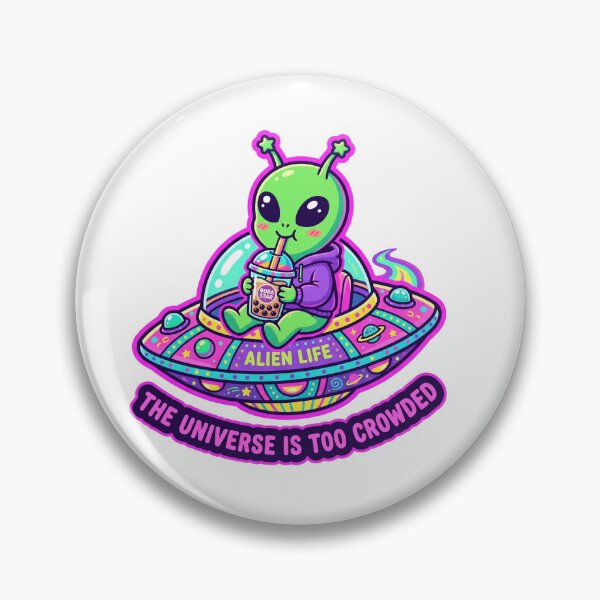 Item preview, I Need My Space - Funny Retro UFO Alien Universe Is Too Crowded designed and sold by The Prompted Soul.