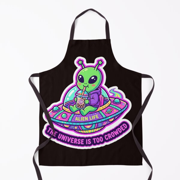 Item preview, I Need My Space - Funny Retro UFO Alien Universe Is Too Crowded designed and sold by The Silly Grumpy Society.