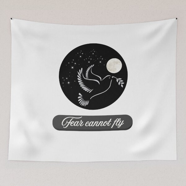 Item preview, Fear Cannot Fly Motivational Dove Vintage Aesthetic Graphic designed and sold by Art_IN_Design Pack.