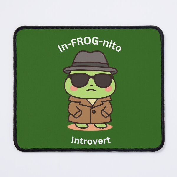 Item preview, Cute Introvert Frog [Rectangular Edition] designed and sold by Social Signals.