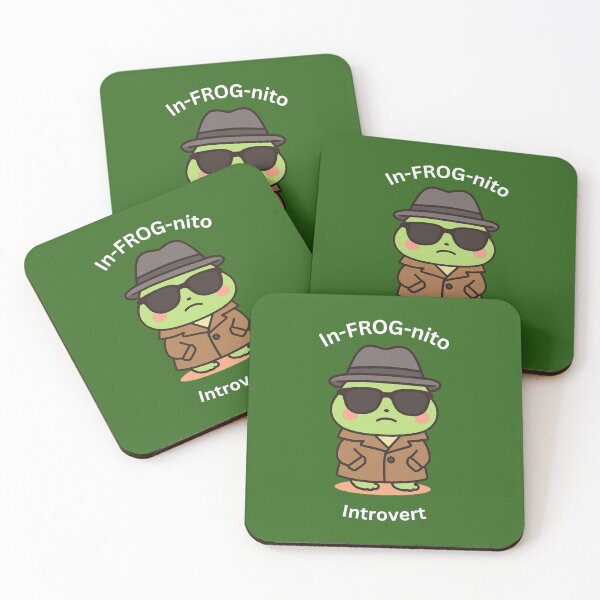 Item preview, Cute Introvert Frog [Rectangular Edition] designed and sold by Social Signals.