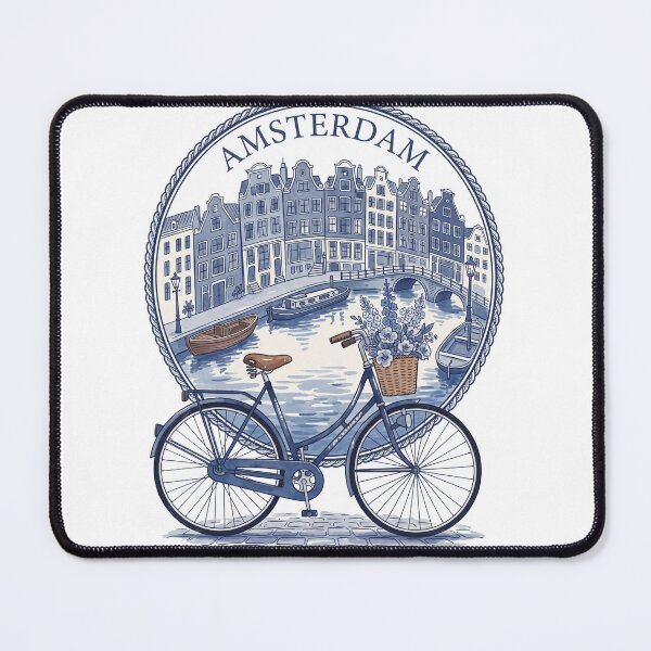 Item preview, Amsterdam Bicycle Canal Illustration designed and sold by jcsstore.