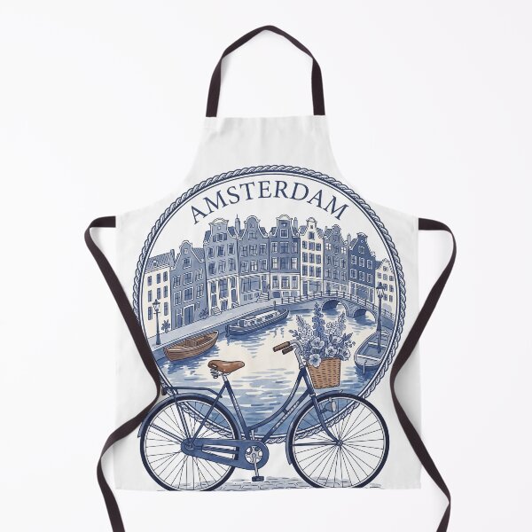 Item preview, Amsterdam Bicycle Canal Illustration designed and sold by jcsstore.