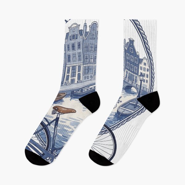 Item preview, Amsterdam Bicycle Canal Illustration designed and sold by jcsstore.