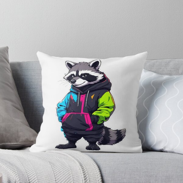Item preview, Urban Raccoon Streetwear – Oversized Hoodie Neon Cartoon Animal Graphic designed and sold by Aesthicer.