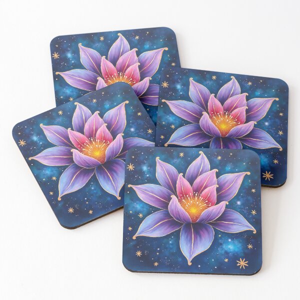 Item preview, Cosmic Lotus Radiance – Celestial Watercolor Starflower Illustration designed and sold by Oonward2021.