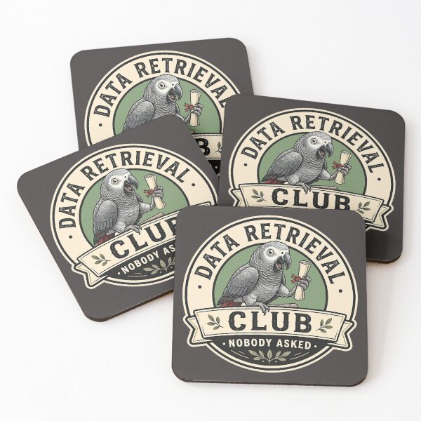 Item preview, Data Retrieval Club T-Shirt - Nobody Asked Grey Parrot Vintage Badge Logo Design  designed and sold by Halejo68.