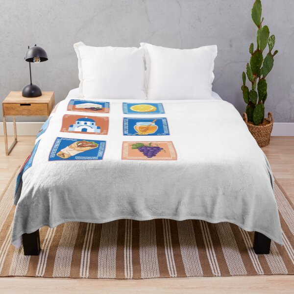 Item preview, Greek Food Travel Culture Icons Collage designed and sold by JMDesignHub.