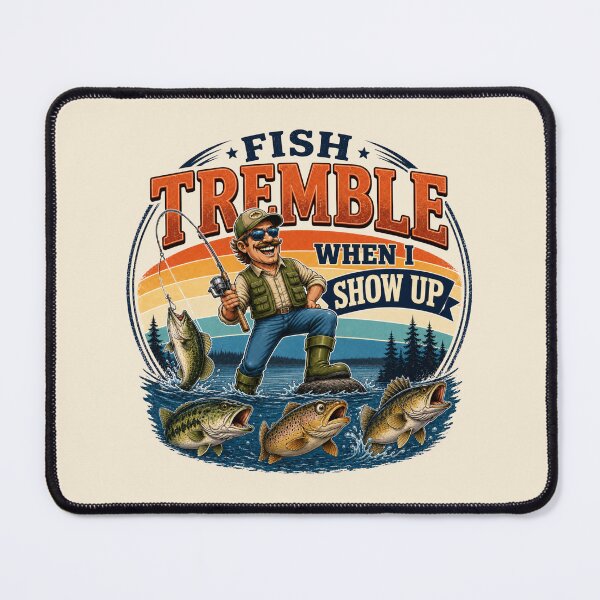 Item preview, Fish Tremble When I Show Up – Retro Fishing Humor Design for Anglers designed and sold by tareankush.