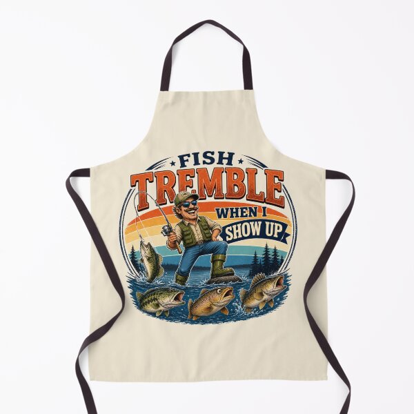 Item preview, Fish Tremble When I Show Up – Retro Fishing Humor Design for Anglers designed and sold by tareankush.