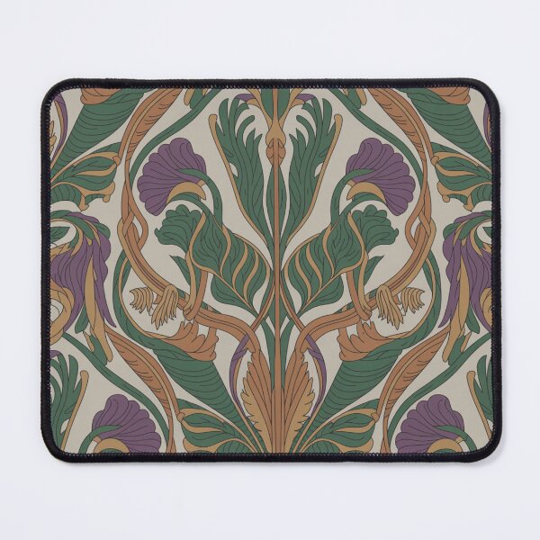 Item preview, Elegant Art Nouveau Floral Pattern | Purple Green Vine Seamless Repeat designed and sold by Midnight Veil Designs.
