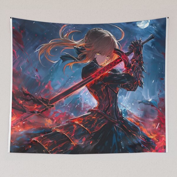 Item preview, Crimson Blade Anime Warrior Girl | Dark Fantasy Samurai Aesthetic Art designed and sold by Dyan4.