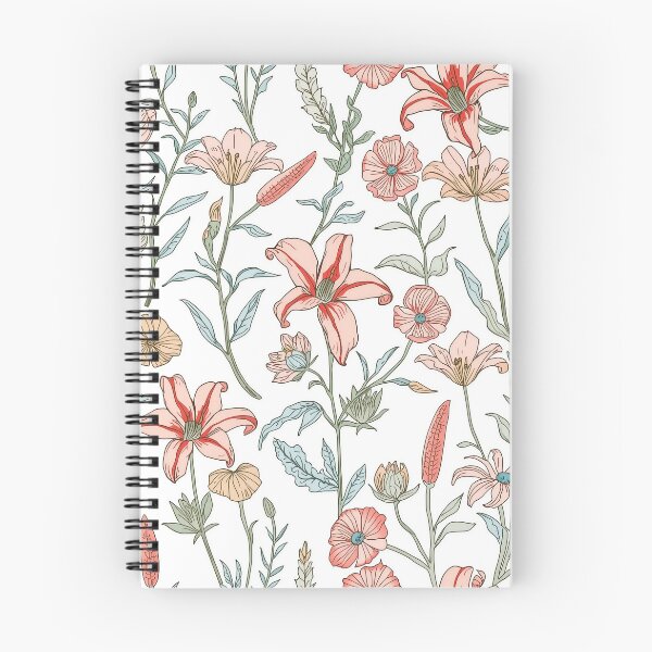 Item preview, Pastel Vintage Lily and Wildflower Pattern designed and sold by NuvoraNest.
