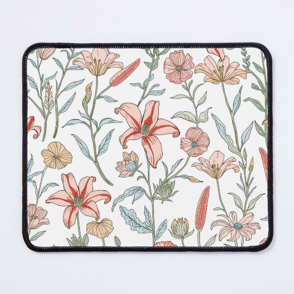 Item preview, Pastel Vintage Lily and Wildflower Pattern designed and sold by NuvoraNest.