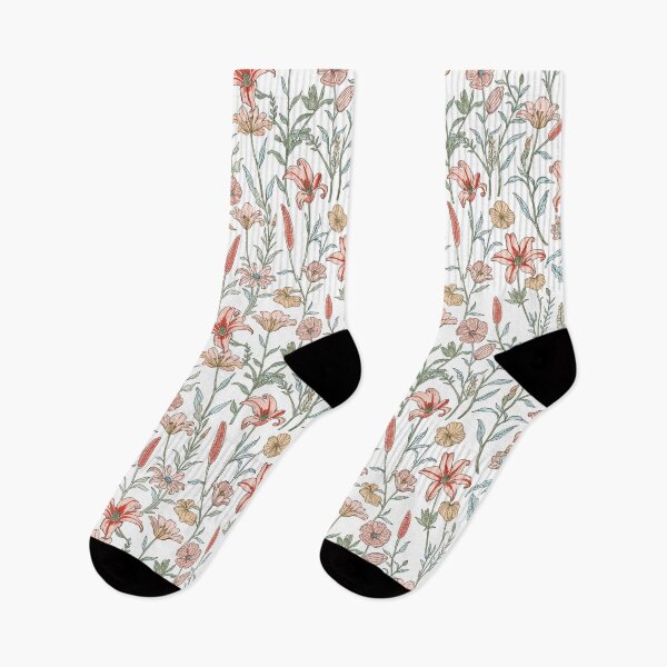 Item preview, Pastel Vintage Lily and Wildflower Pattern designed and sold by NuvoraNest.