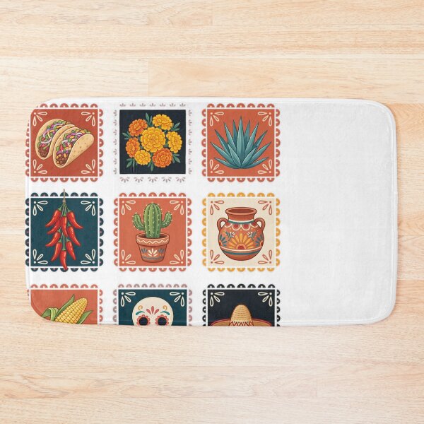 Item preview, Colorful Mexican Culture Tacos Skull Sombrero Art designed and sold by JMDesignHub.