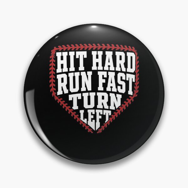 Item preview, Hit Hard Run Fast Turn Left Funny Baseball Softball Player designed and sold by clothesy7.