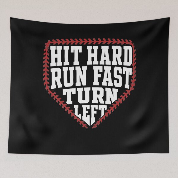 Item preview, Hit Hard Run Fast Turn Left Funny Baseball Softball Player designed and sold by clothesy7.