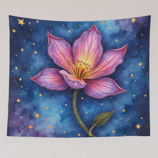 Item preview, Starlit Sakura Nova – Celestial Watercolor Blossom Illustration designed and sold by Oonward2021.